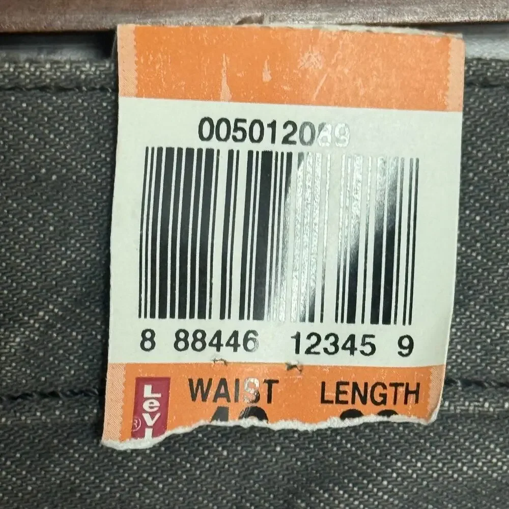 Levis 501 Button Fly Jeans Mens 42x32 Gray Straight Original Denim NEW